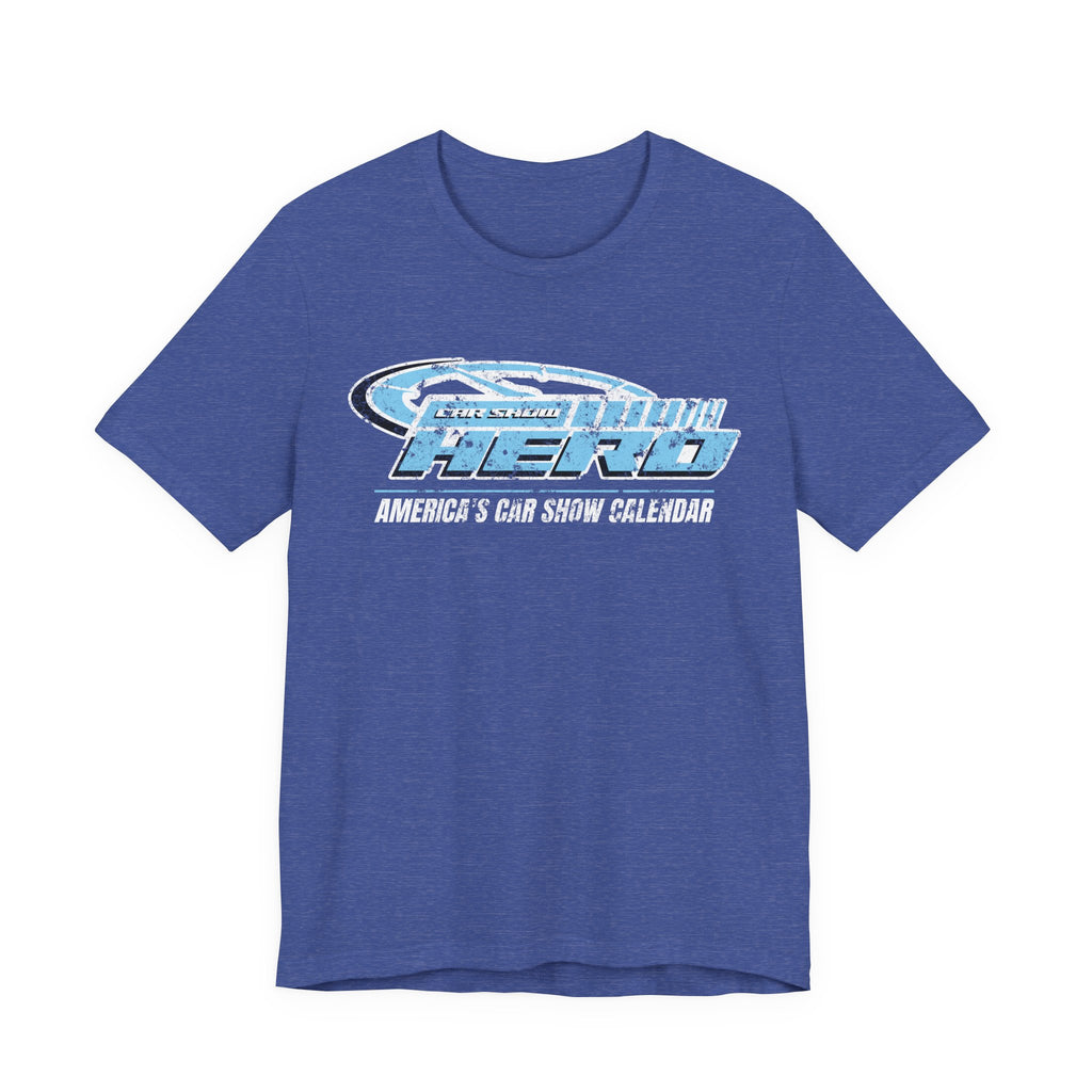 Car Show Hero Vintage Logo Tee – Baby Blue