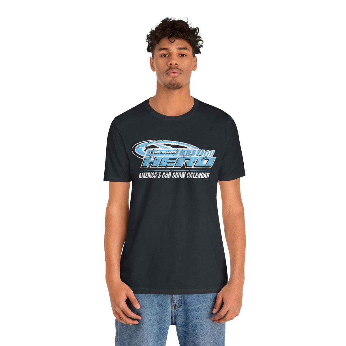 Car Show Hero Vintage Logo Tee – Baby Blue