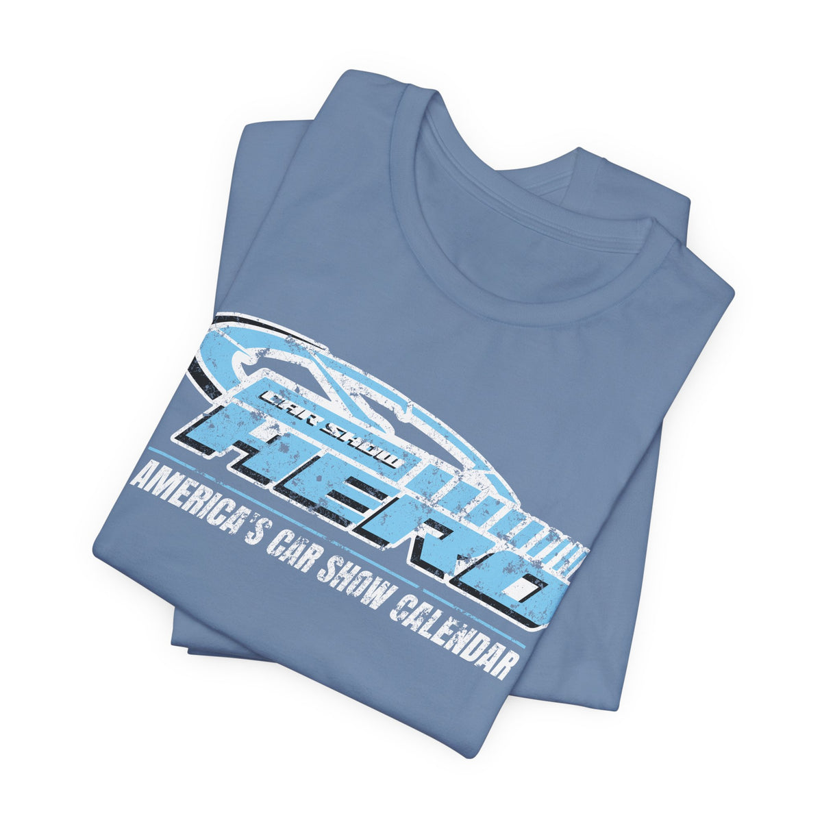 Car Show Hero Vintage Logo Tee – Baby Blue