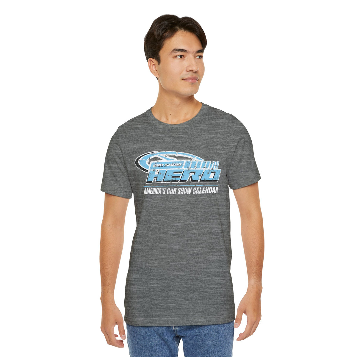 Car Show Hero Vintage Logo Tee – Baby Blue
