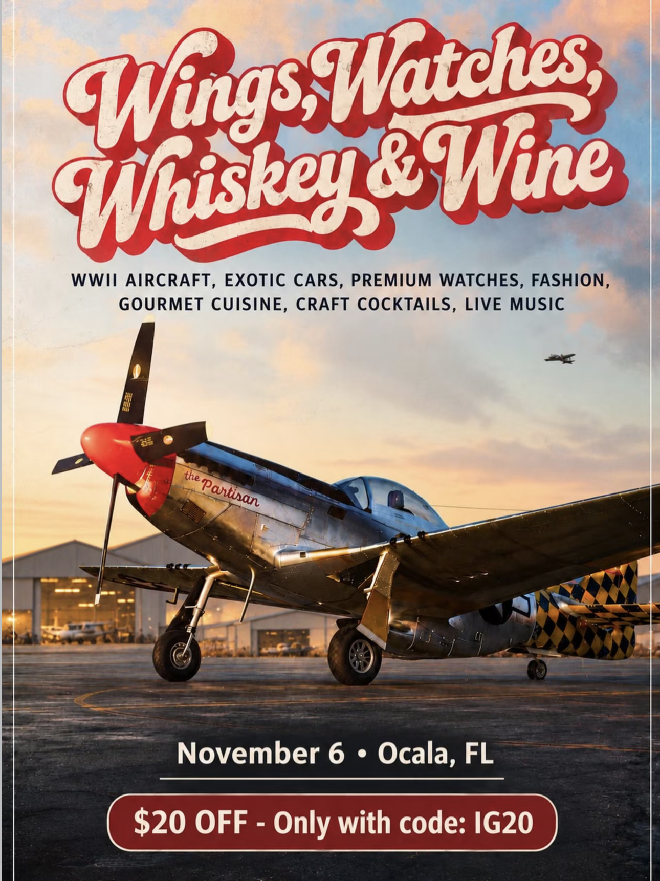 Wings, Watches, Whiskey & Wine
