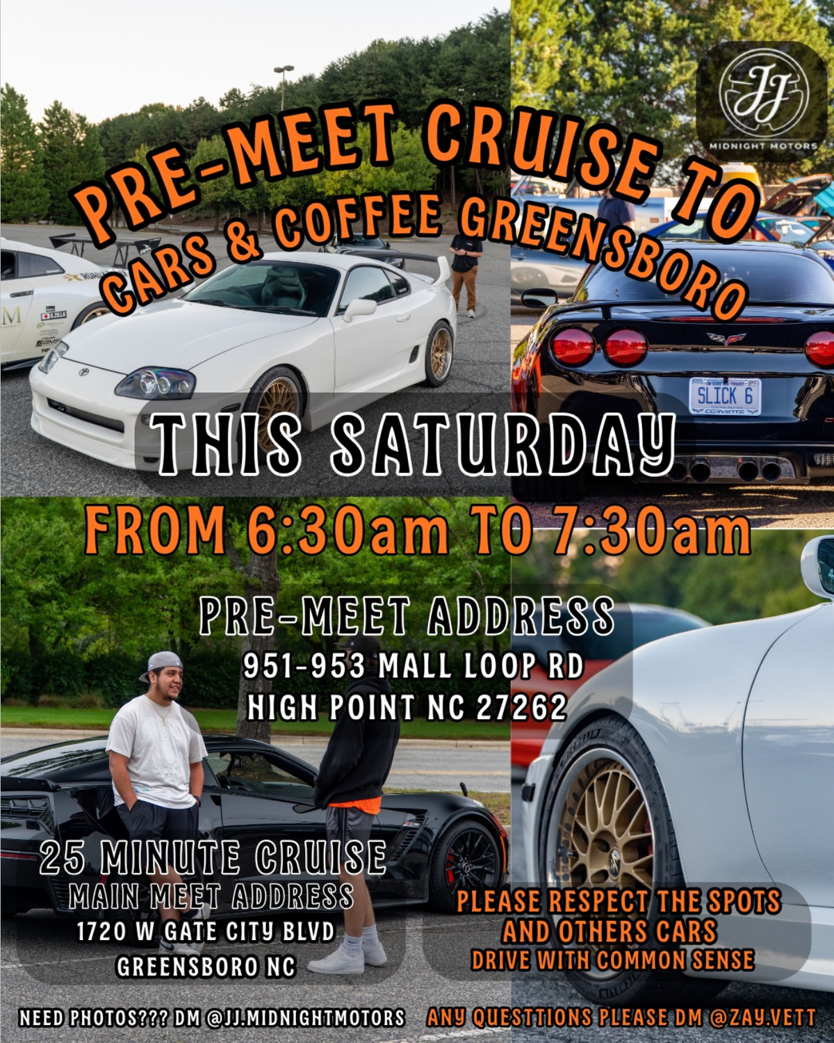 Pre-Meet Cruise to Cars & Coffee Greensboro