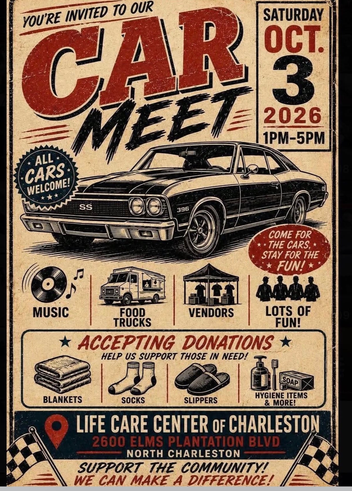 Charity Car Meet at Life Care Center of Charleston