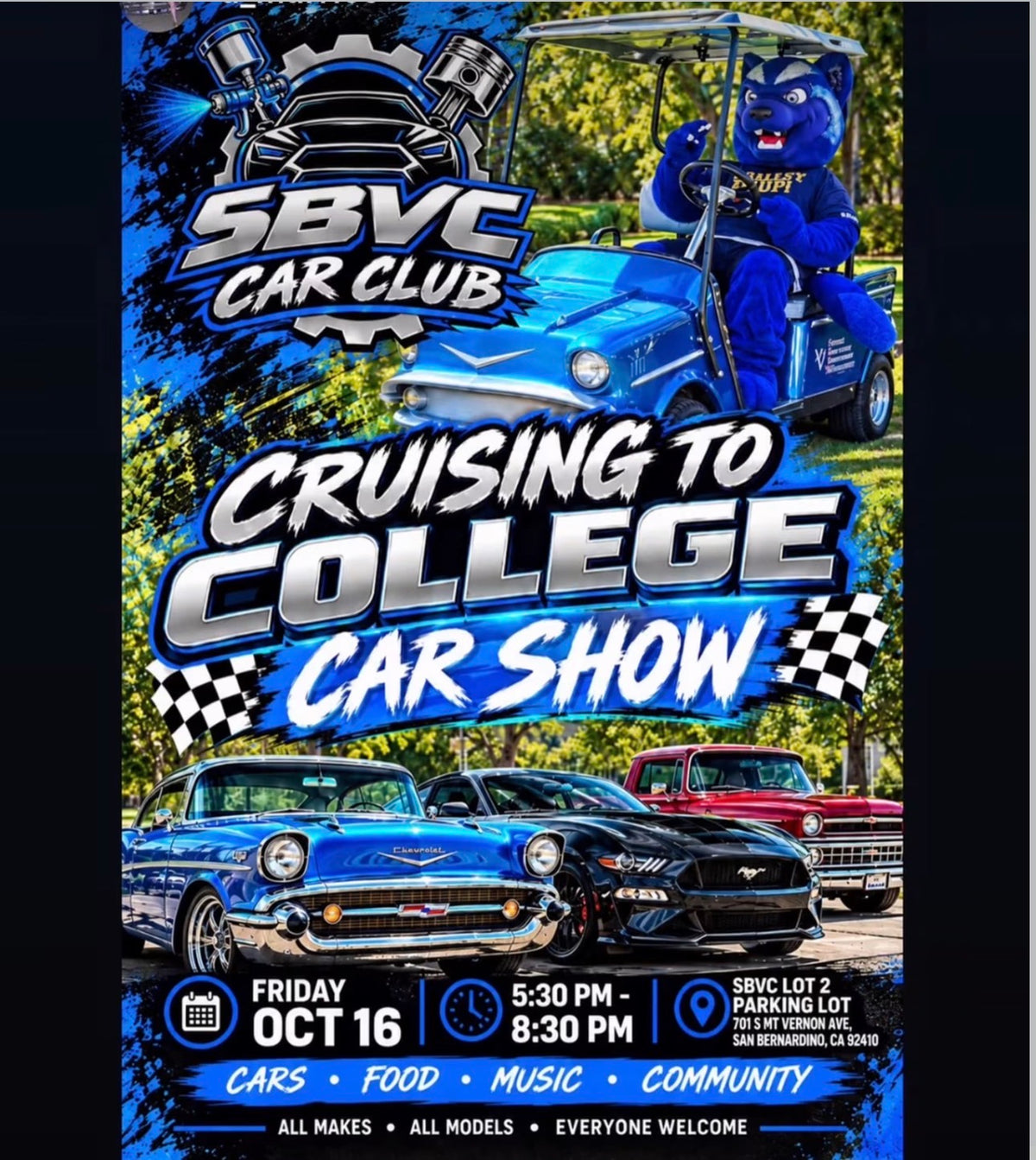 Cruising to College Car Show