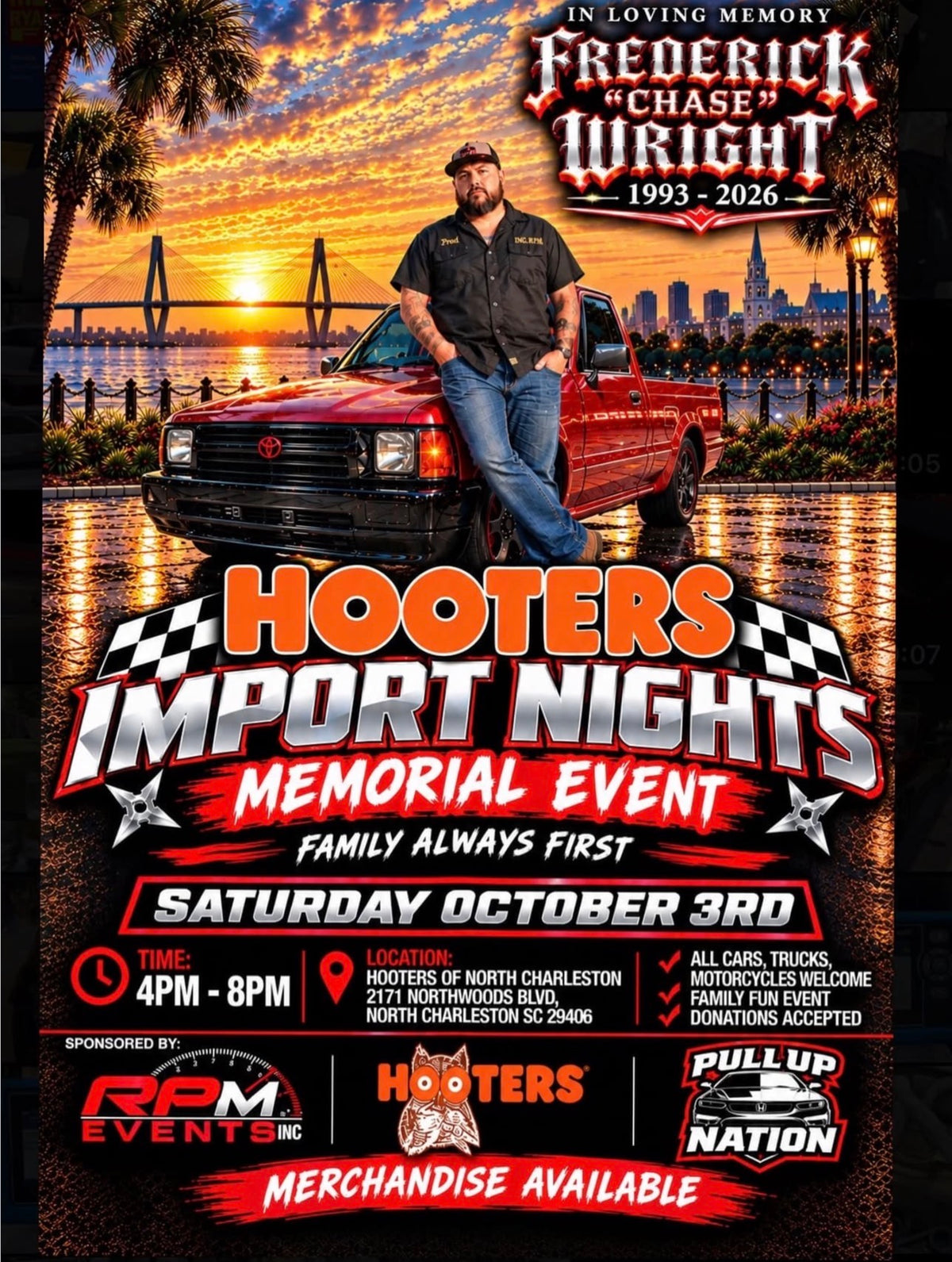Import Nights Memorial Car Show at Hooters North Charleston