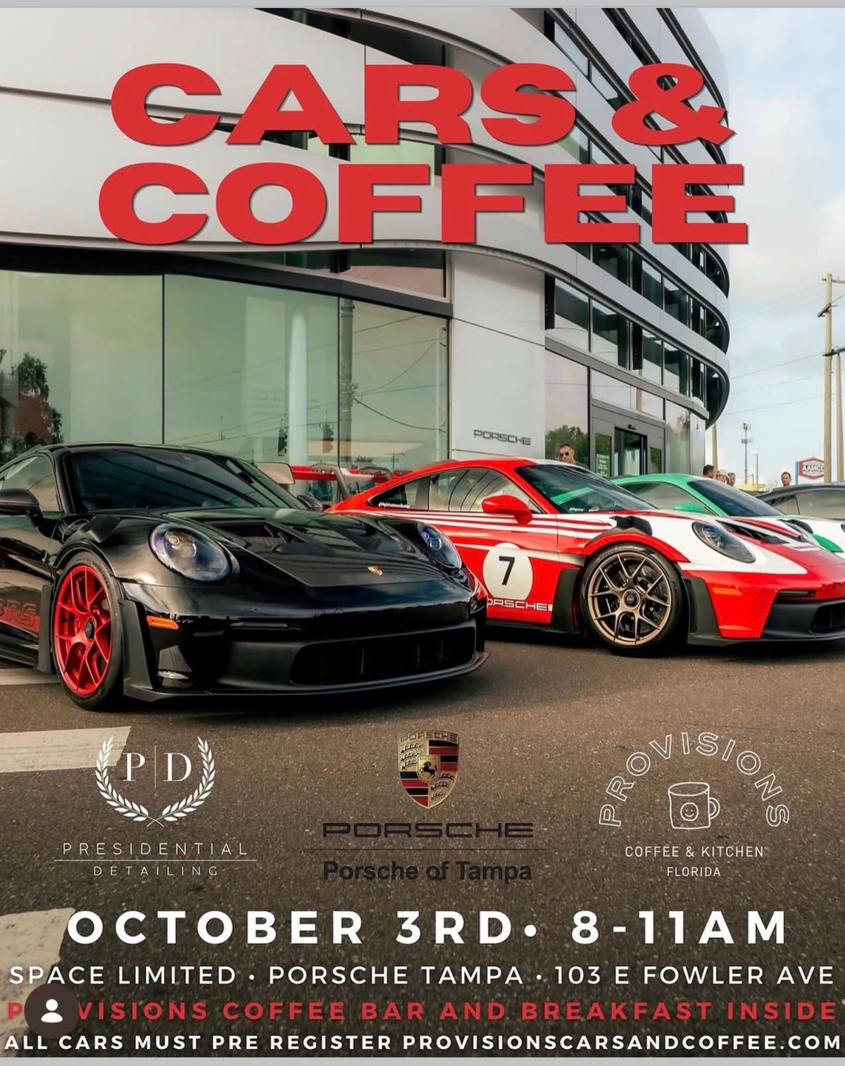 Cars & Coffee at Porsche Tampa