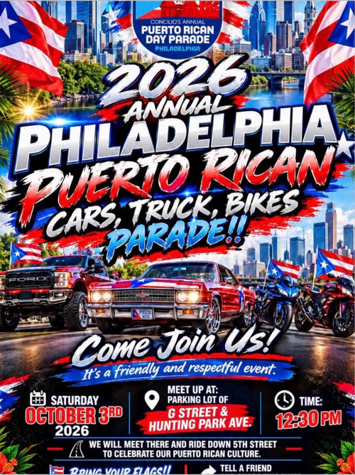 2026 Annual Philadelphia Puerto Rican Cars, Trucks & Bikes Parade