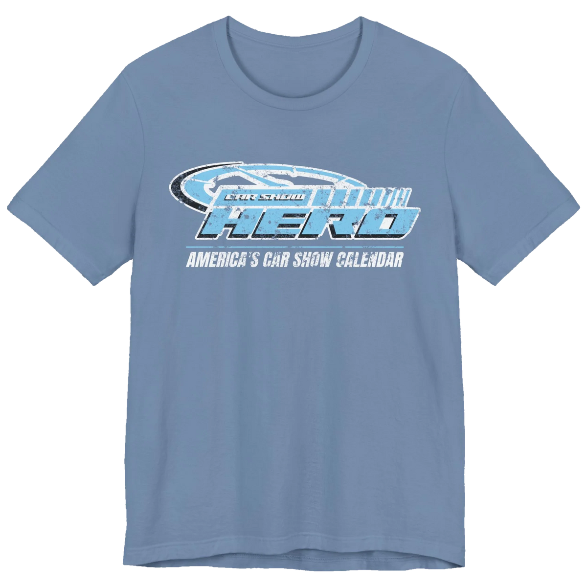 Car Show Hero Vintage Logo Tee – Baby Blue