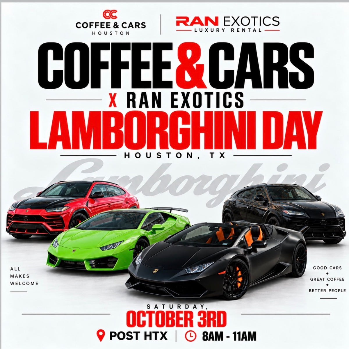 Coffee & Cars x RAN Exotics Lamborghini Day