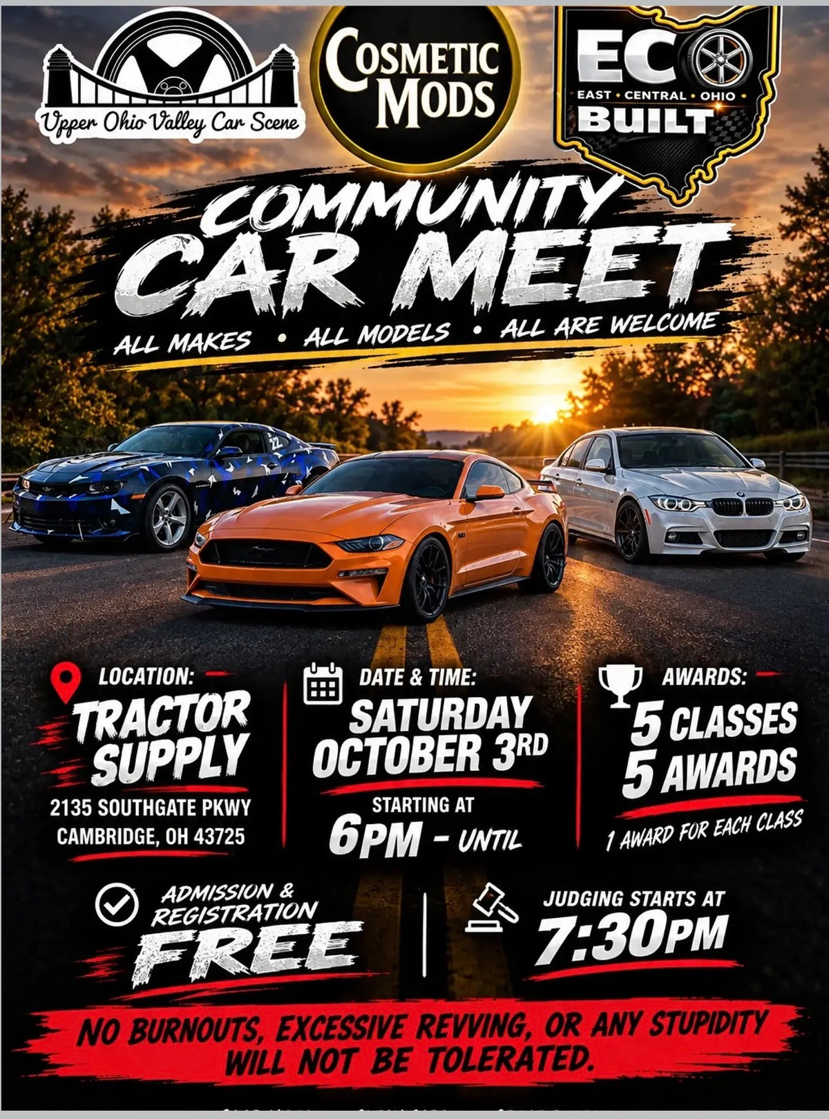 Community Car Meet at Tractor Supply Cambridge